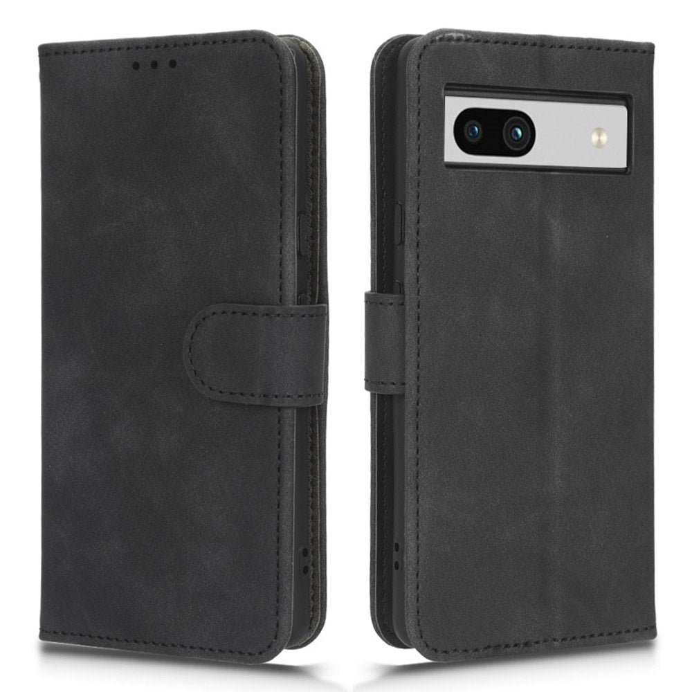 For Google Pixel 7a Skin-touch Feeling PU Leather Flip Wallet Case Full Protection Anti-wear Cell Phone Cover Stand with Wrist Strap For Google Pixel 7a Skin-touch Feeling PU Leather Flip Wallet Case Full Protection Anti-wear Cell Phone Cover Stand with Wrist Strap